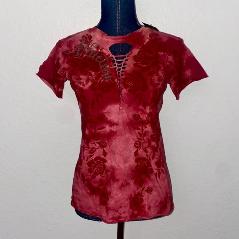 Affliction Red Short Sleeve Tee
